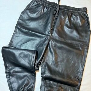 Leather joggers